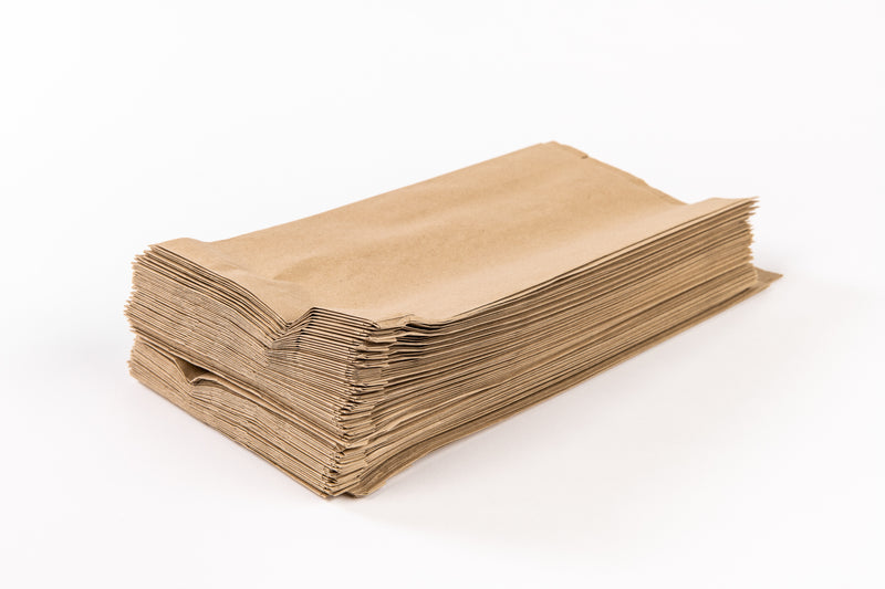 Kraft paper bread bag - 380mm(h) x 190mm(w) x 75mm(gusset) - 100/pack