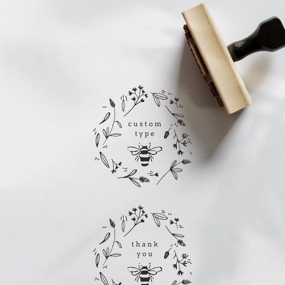 Custom Rubber Stamps + Ink Pad & Black Ink